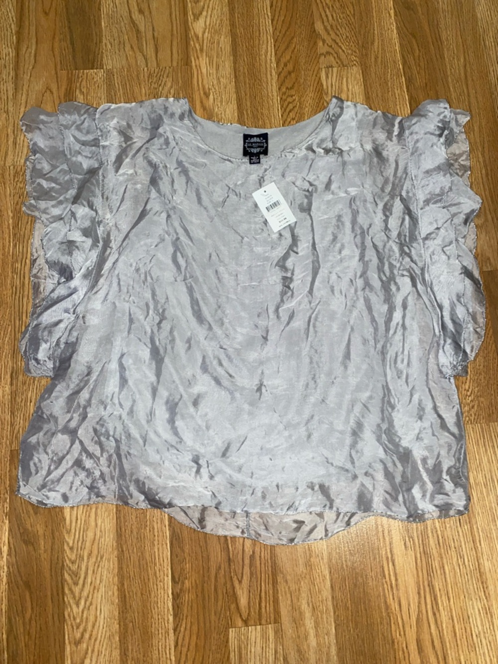 Le Marais Light Silver Flutter-Sleeve Blouse